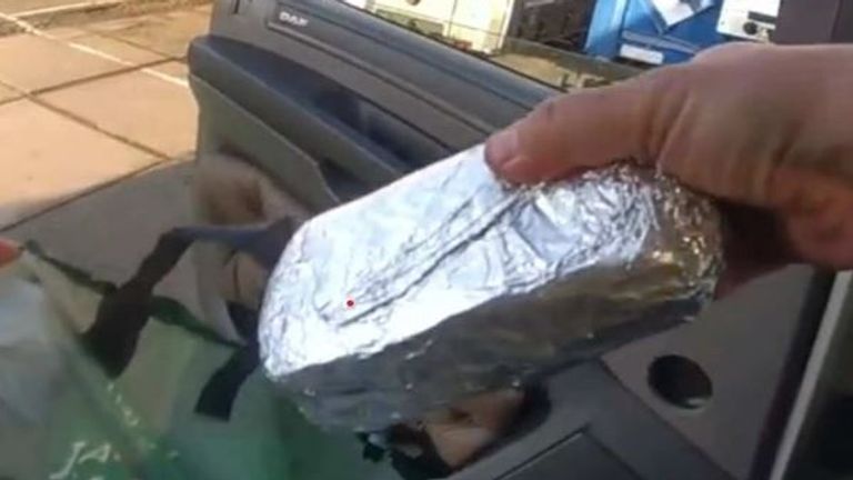Police found a bag in a lorry cab containing the silver foil packets