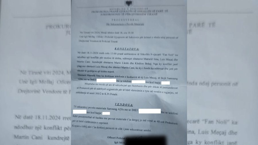 Vrasja e Martin Canit, Noka publikon procesverbalin: 5 persona të