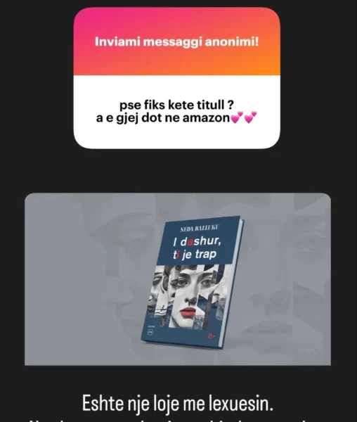  I dashur  ti je tr p   Neda Balluku tregon se kujt i dedikohet titulli i librit te saj