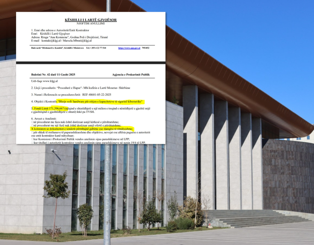 FAKSIMILE   Dyshime të forta mbi prokurimet e KLGJ  e njëjta kompani fitoi dy herë radhazi 