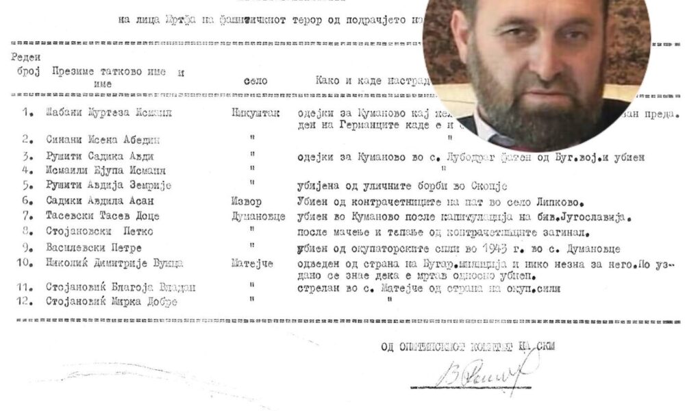 Fejzulla Arifi  Shqiptarë të vrarë të Nakushtakut dhe Izvorit të Likovë  gjatë Luftës së Dytë Botërore  Dokument 