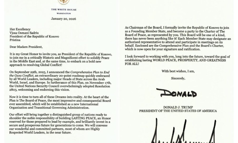 Letra e diskutueshme e Trump it  së fundi dhe në Kosovë