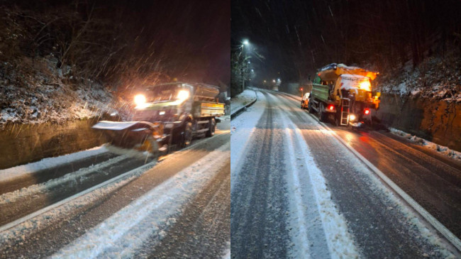 Ulje e temperaturave e reshje bore  IHMK ja  Kujdes  nga ngricat në rrugë