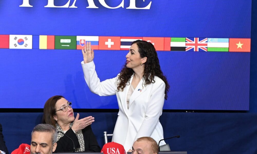 Osmani ndan foto nga Bordi i Paqes  Bashkë me Amerikën dhe aleatët për paqen  sigurinë dhe të ardhmen