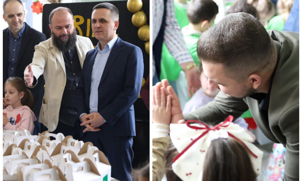 Kasami dhe Qamili gëzojnë fëmijët në çerdhet e Tetovës me dhurata për Bajram