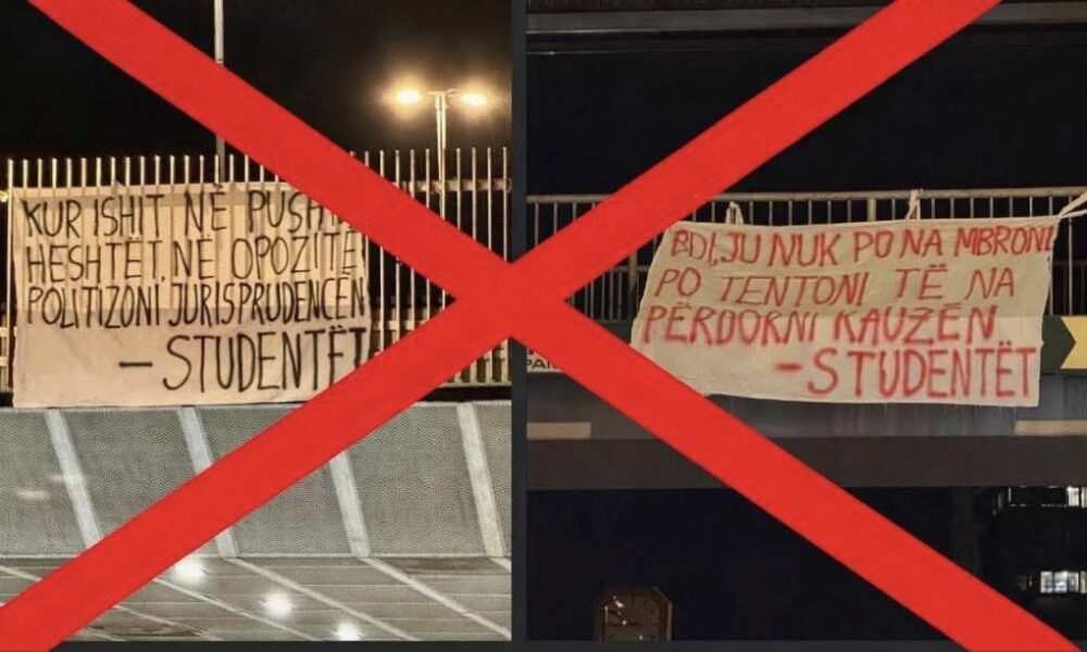 Reagojnë studentët  Mos nxirrni banerë në emrin tonë  Mos e politizoni çështjen 