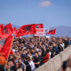 Fotografi nga protesta e studentëve shqiptarë në Maqedoni të Veriut.