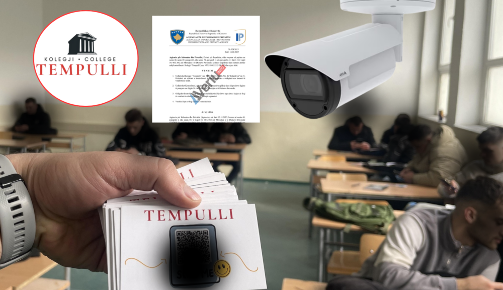 AIP kap Kolegjin  Tempulli  duke vëzhguar me kamerë kundërligjshëm sallën e testeve  Dokument 