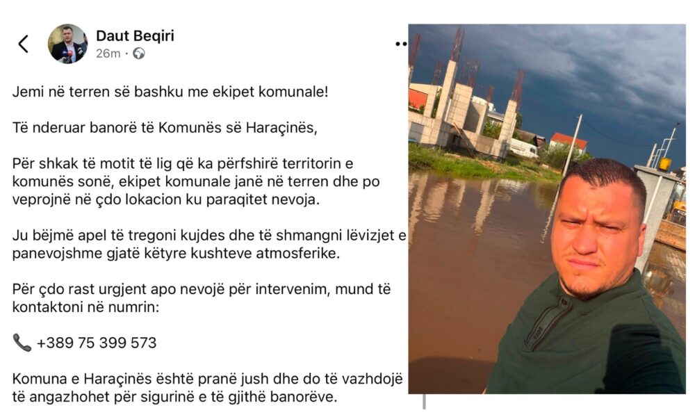Daut Beqiri reagon menjëherë  në terren gjatë stuhisë