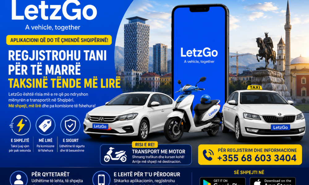 LetzGo  aplikacioni që do të çmendë Shqipërinë  regjistrohu tani për të marrë taksinë tënde më lirë