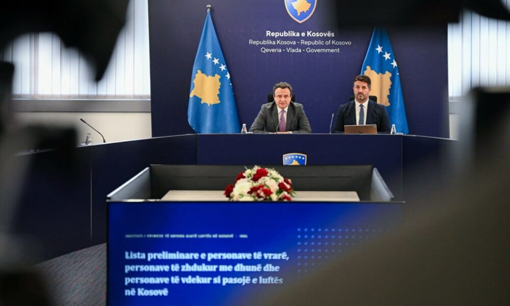 Kurti prezanton raportin  12 230 viktima të luftës  100 fëmijë ende të zhdukur