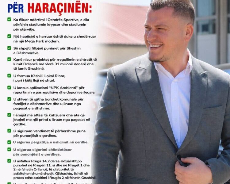  9 muaj që po ndryshojnë Haraçinën    Daut Beqiri  Punë  përkushtim dhe rezultate konkrete 