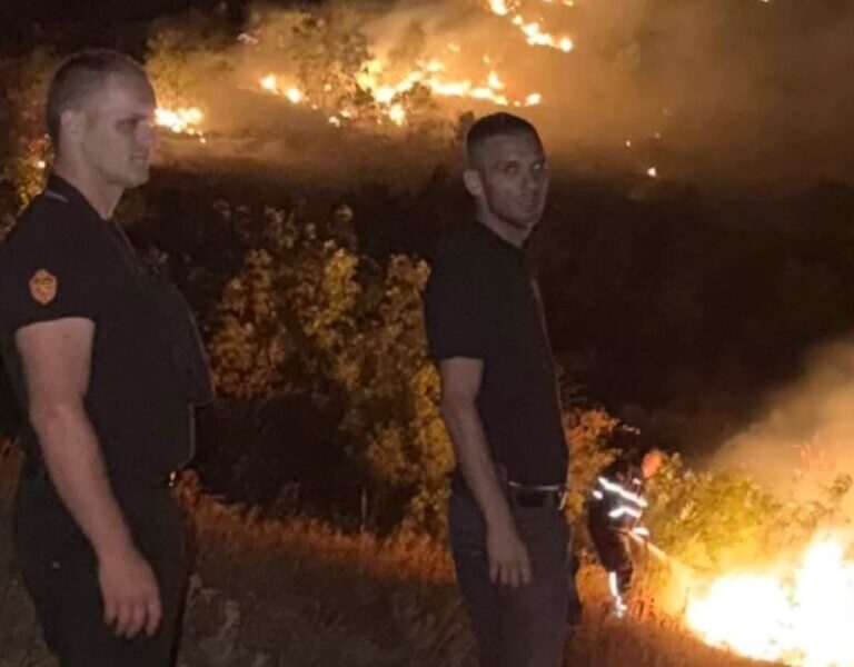 Digjet Mali i Thatë  flakët arrijnë mbi fshatin Bojanë