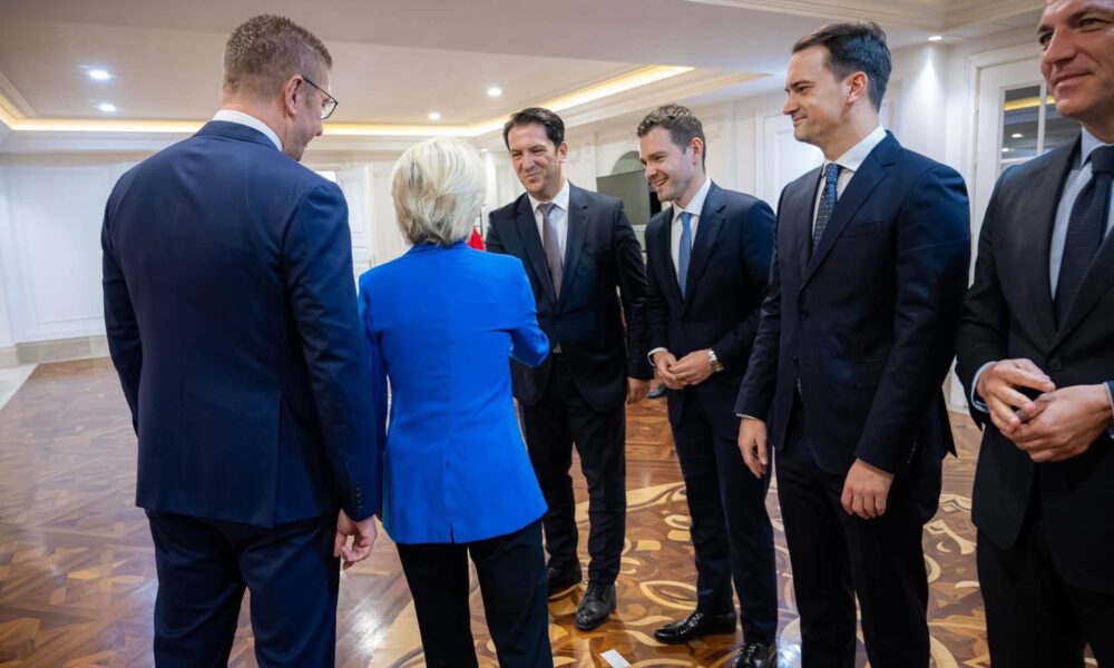 Von der Leyen në Shkup  Bekim Sali  Po forcojmë dialogun dhe bashkëpunimin për të ardhmen evropiane të Maqedonisë së Veriut
